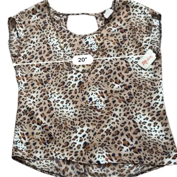 WIP Melody semi casual topshirt M scoop neck leopard print detailed back - Picture 11 of 14